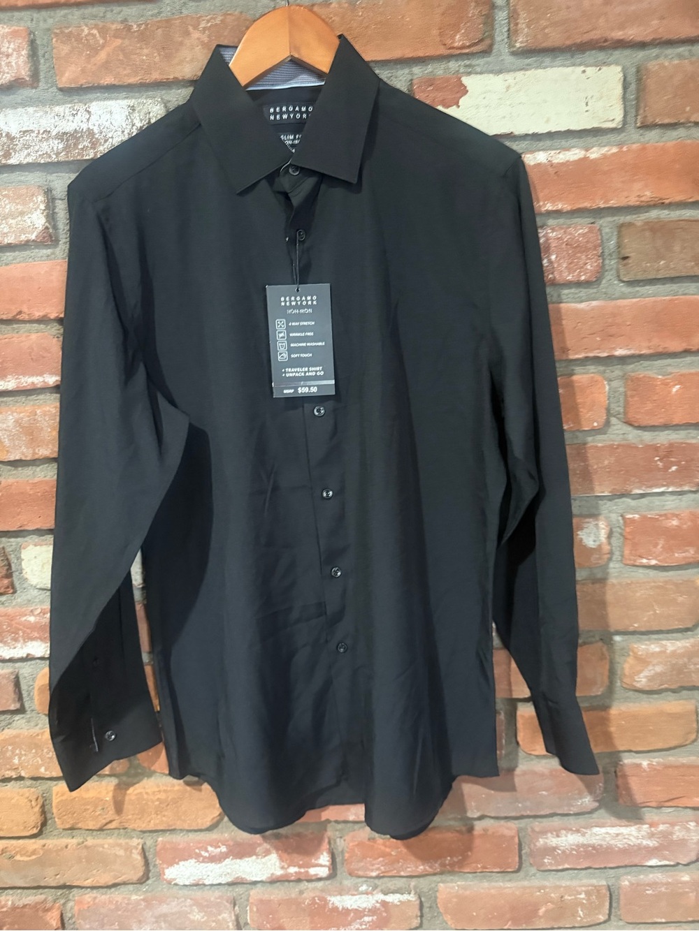 Kenneth Cole Reaction Black Long-Sleeve Dress Shirt